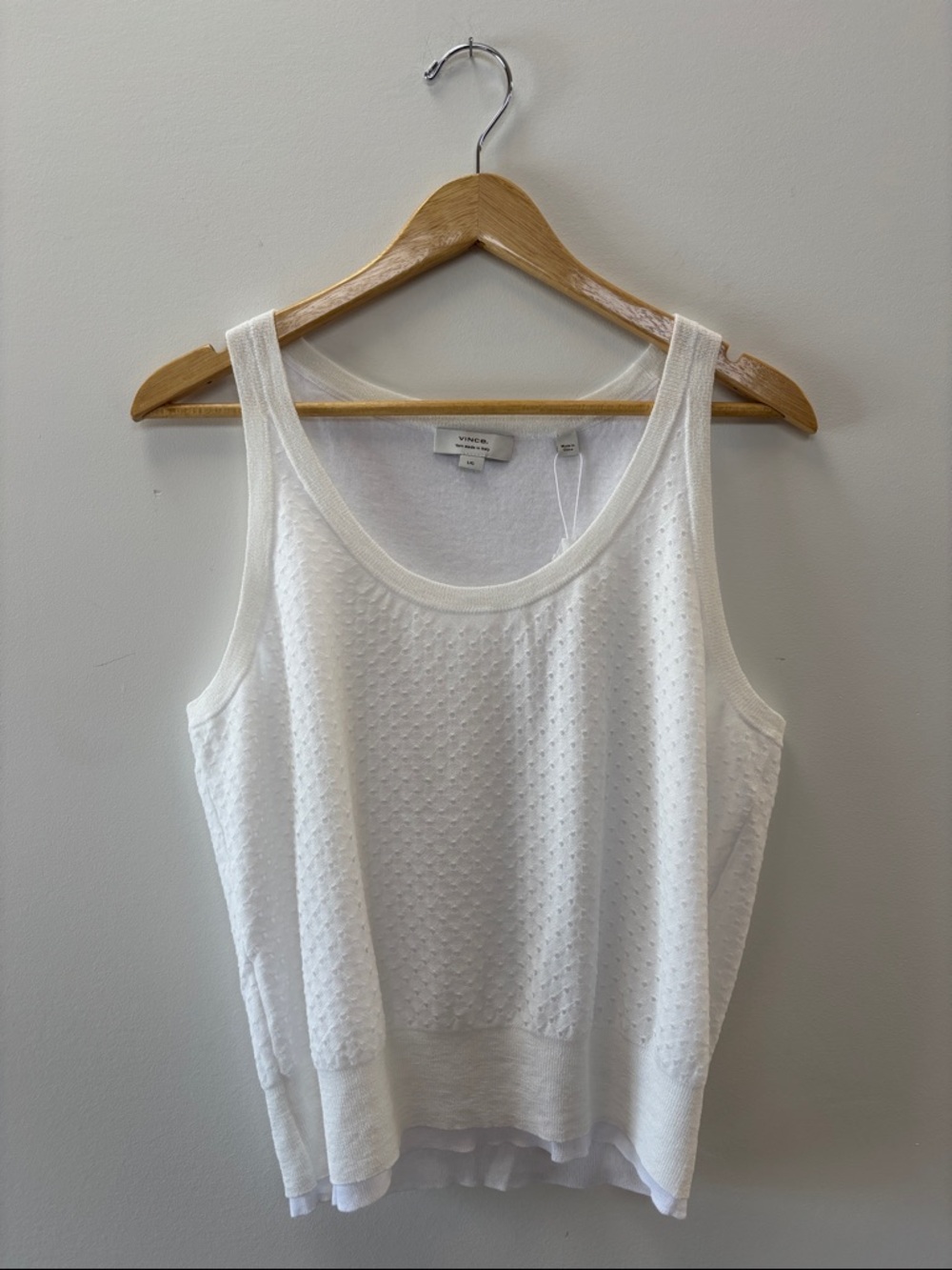 Vince Cream Textured Scoop Tank
